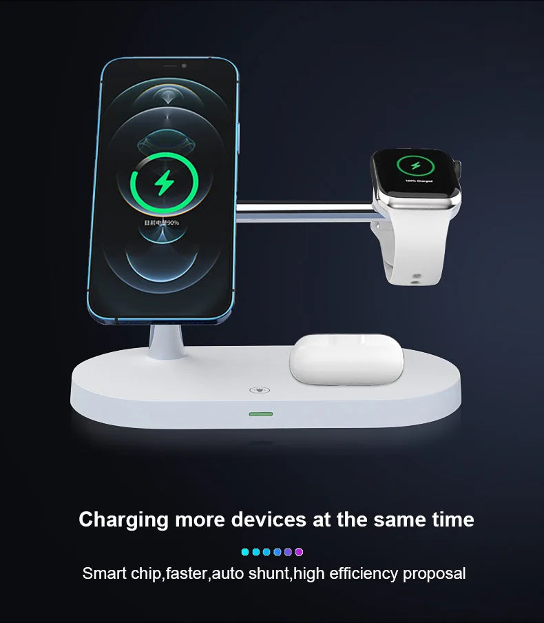 3 in 1 Wireless Charger For iPhone / QI Fast Charging Station For watch & airpods