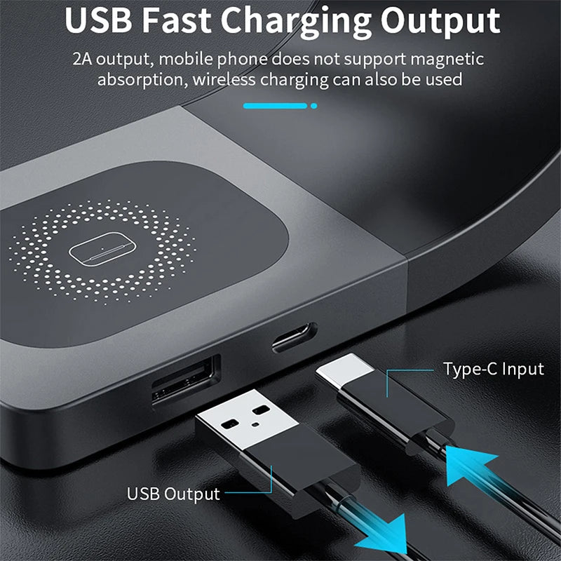 4 in 1 Metal Shell Wireless Fast Charger for Phone