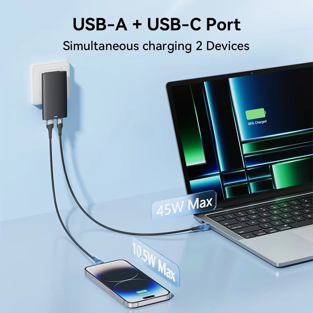 67W GaN Charger /Ultra Thin Quick Charge/ QC3.0 PD PPS Foldable USB Type C Fast Charger For iphone 16