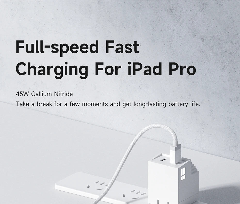 45W GaN Charger/ PD PPS Fast Charger /Mini House Travel Dual Ports Charger for iPhone