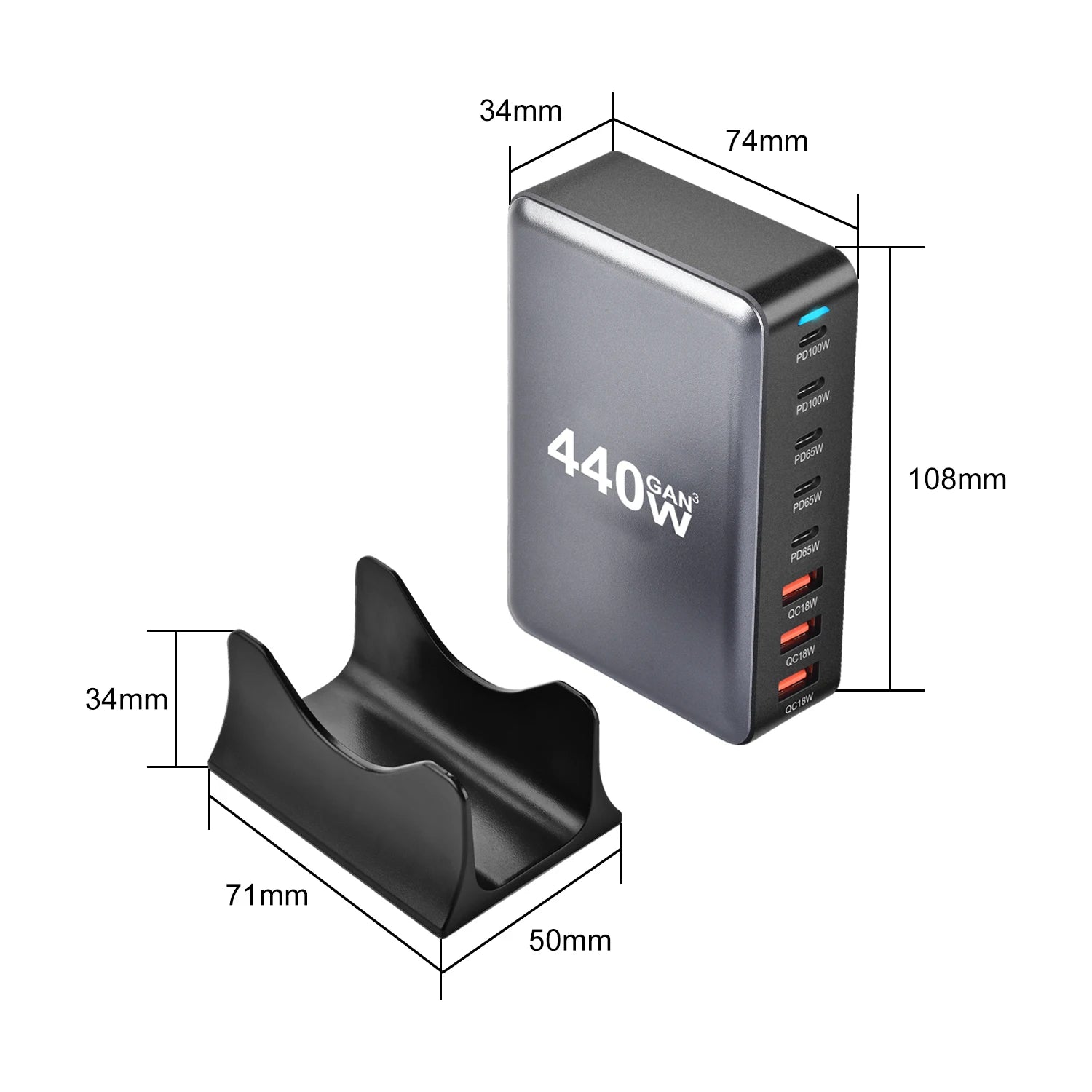 440W GaN Charger Gallium nitride PD Desktop charger