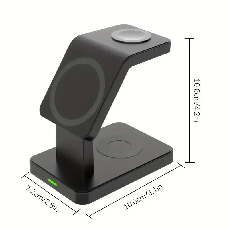 3-in-1 Magnetic Wireless Fast Charger Stand for Magsafe Phone （15W Fast Charger）