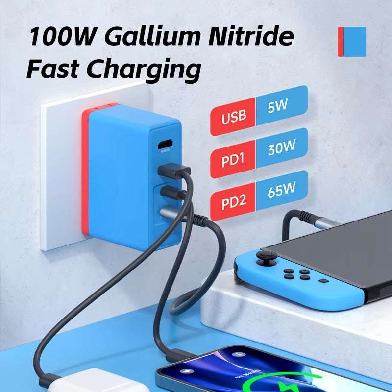 Switch Dock 100W GaN Charger Power 4K HDMI-Compatible