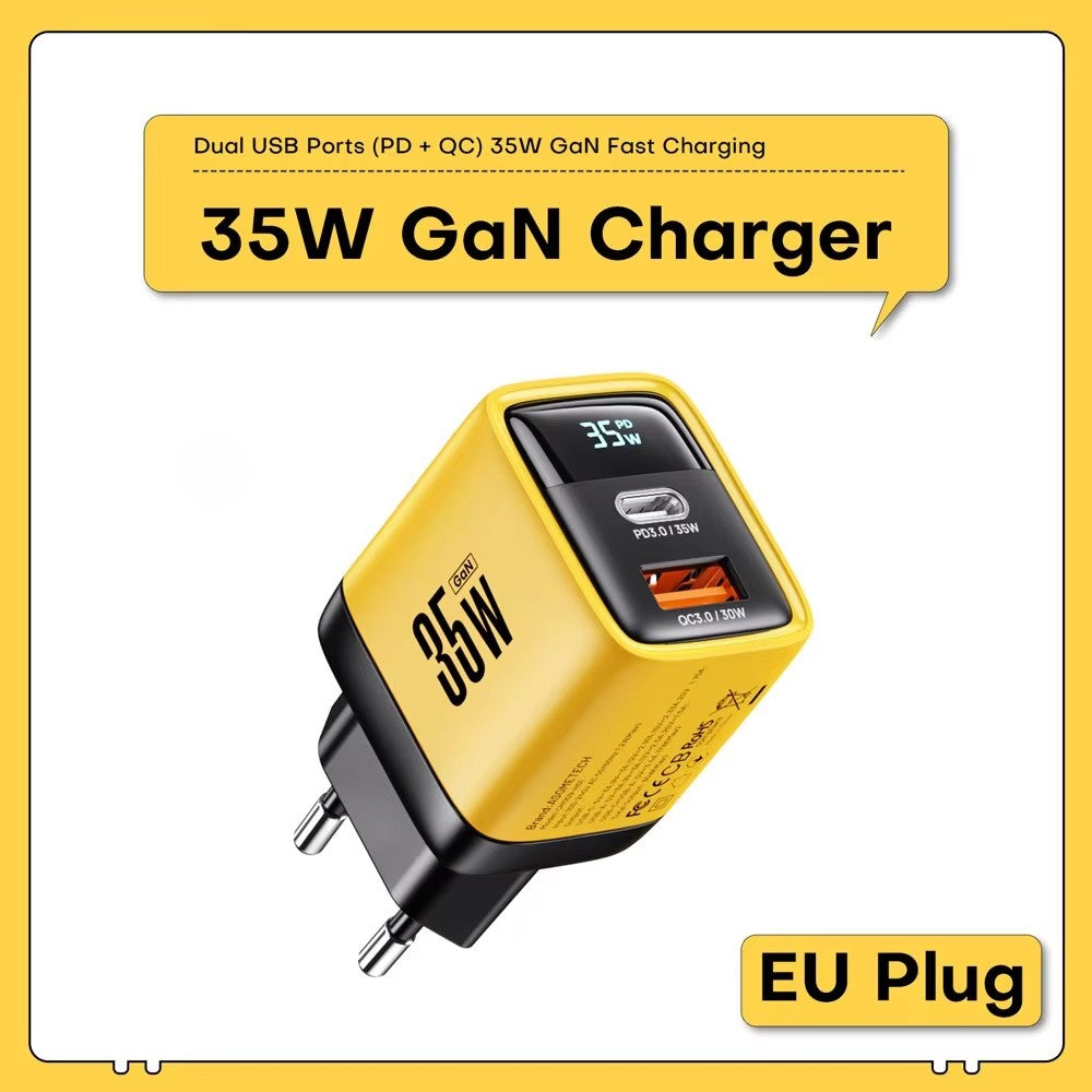 35W GaN Charger LED Display/ QC3.0 30W 25W PD PPS Quick Charge / USB Type C Charger For Phone