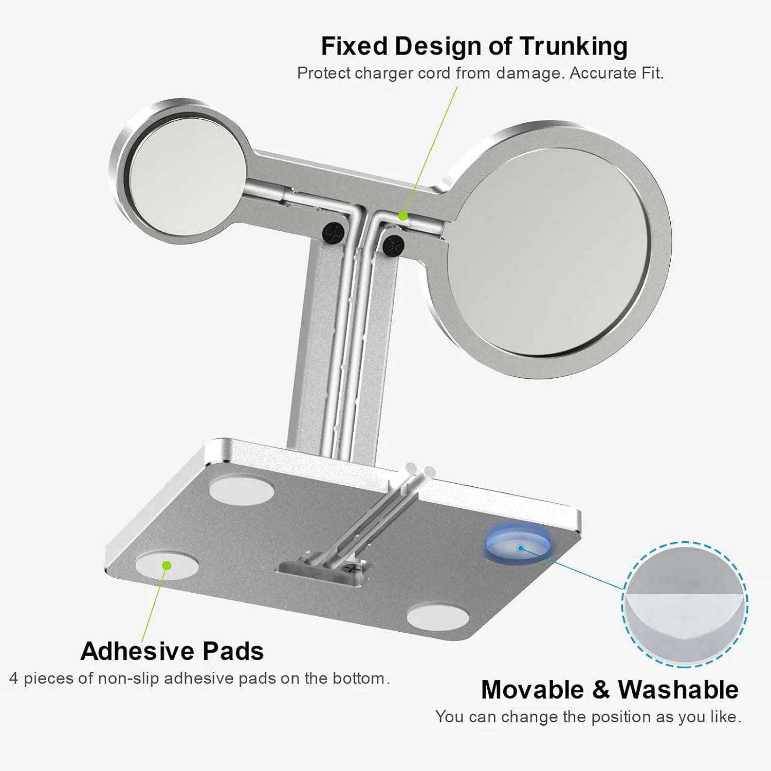 2in1 MagSafe Fast Charger, Aluminum Alloy Desktop Stand Holder Dock