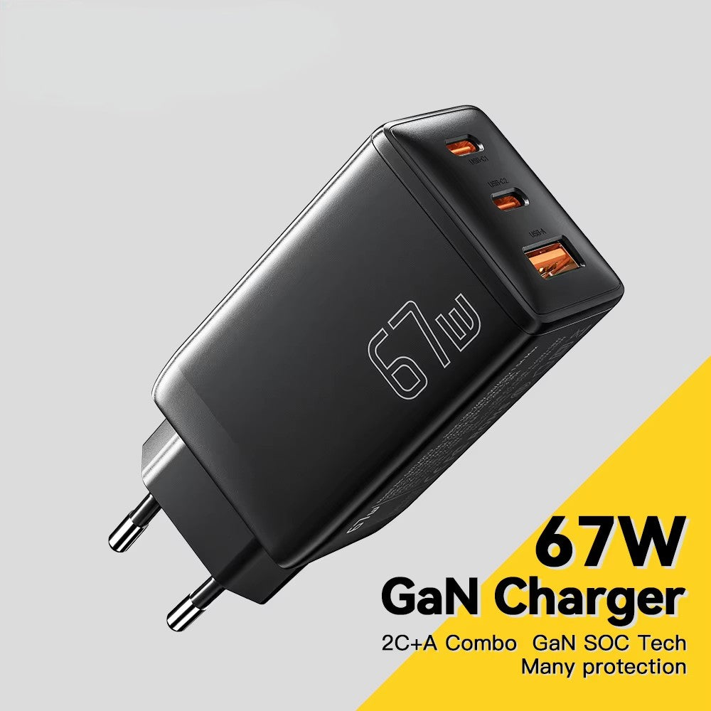 67W GaN Quick Charge / QC3.0 PD PPS USB Type-C GaN Charger For Phone