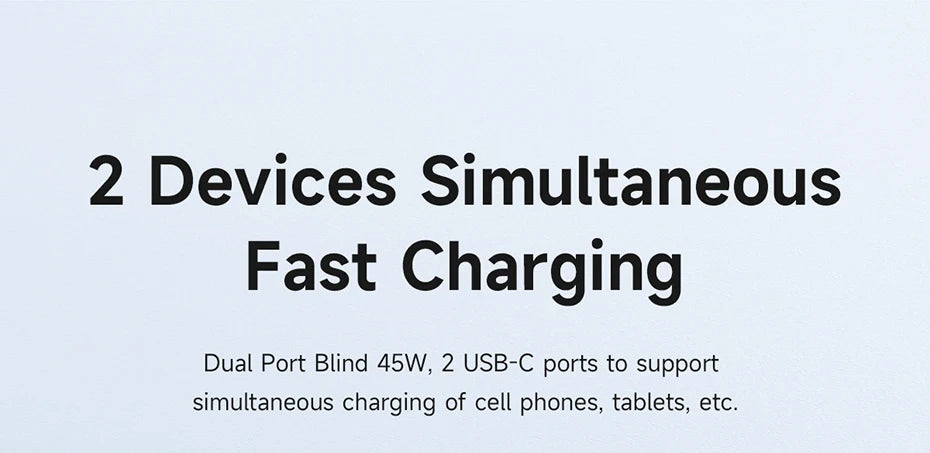 45W GaN Charger/ PD PPS Fast Charger /Mini House Travel Dual Ports Charger for iPhone