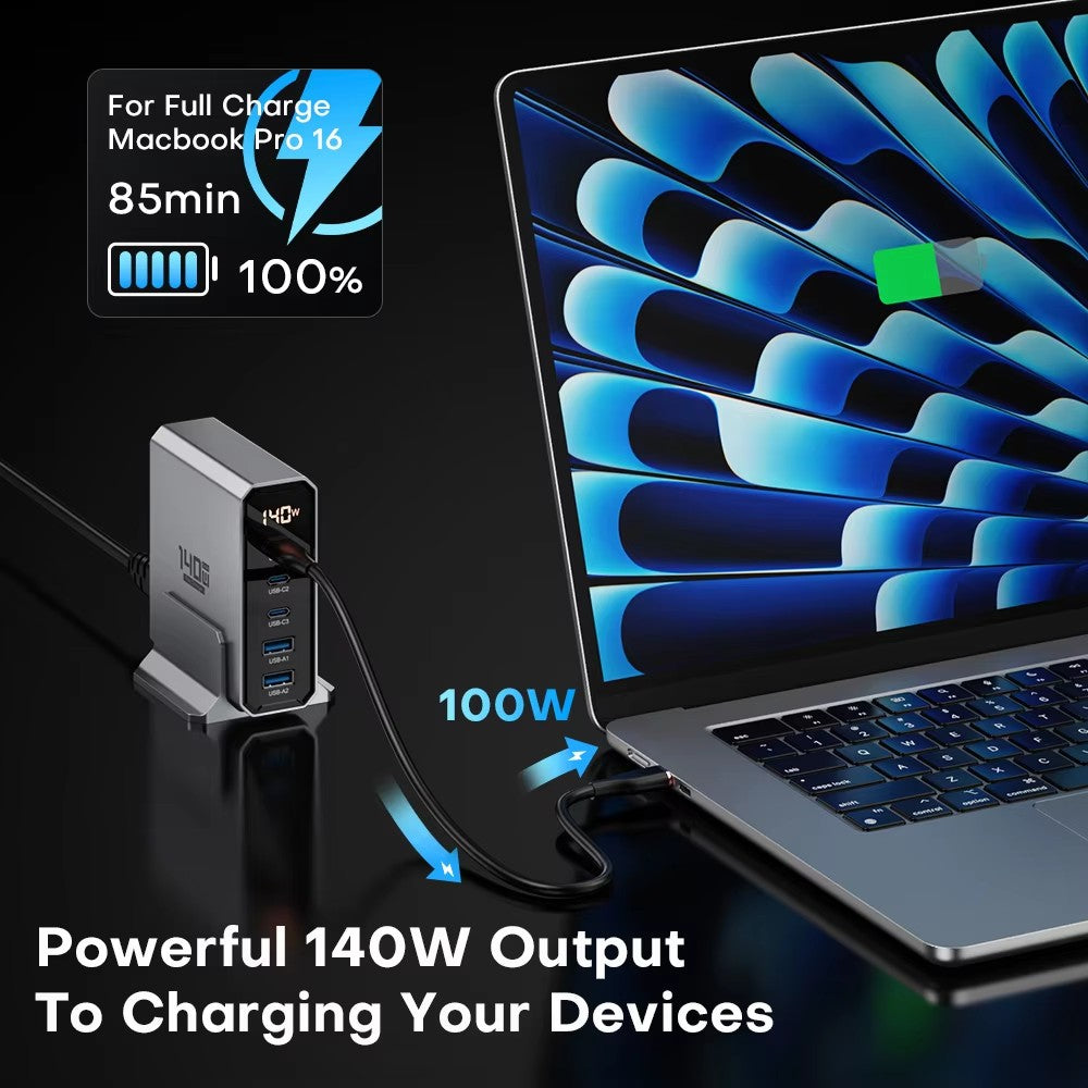 140W GaN Charger Multi Port Charging Station