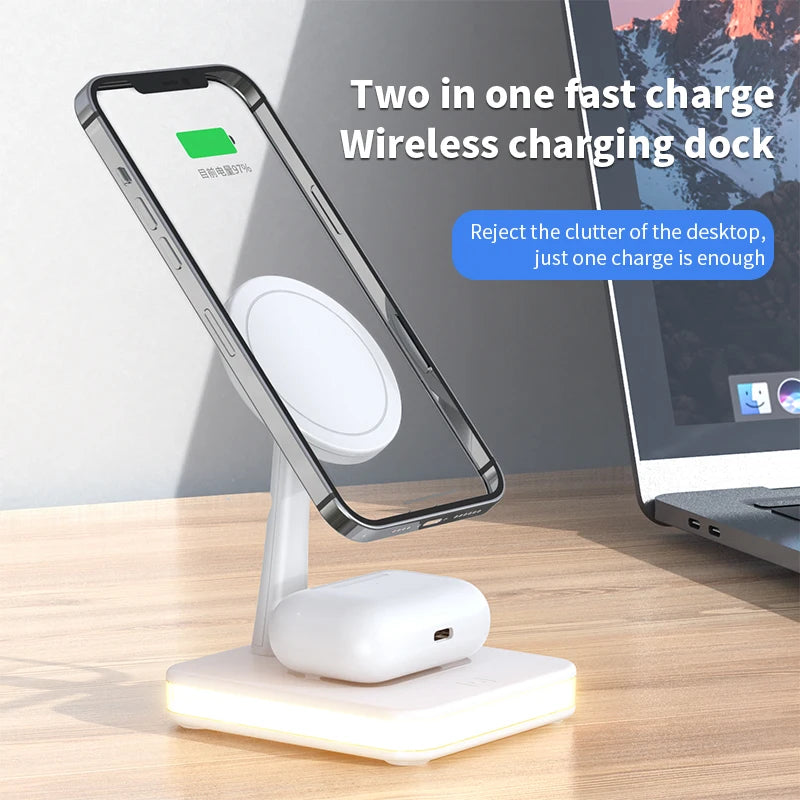 LED Light 3 in 1 Magnetic Wireless Fast Charger Stand