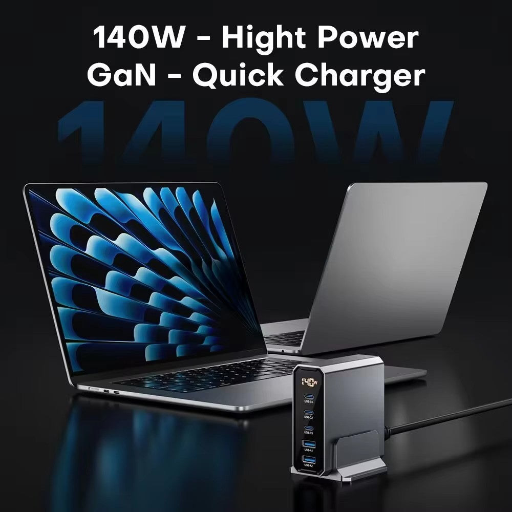 140W GaN Charger Multi Port Charging Station