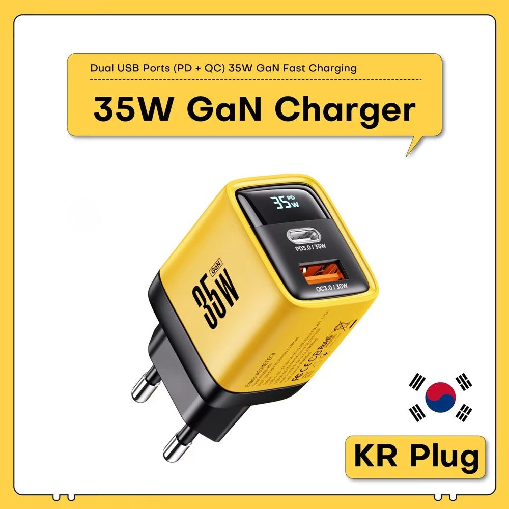 35W GaN Charger LED Display/ QC3.0 30W 25W PD PPS Quick Charge / USB Type C Charger For Phone