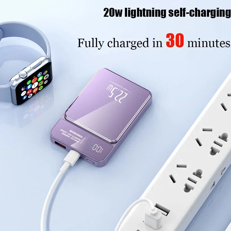 Magnetic Power Bank For iPhone / Smartphone 50000mAh Wireless Fast Charger