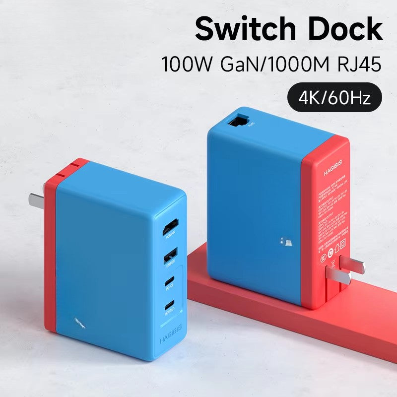 Switch Dock 100W GaN Charger Power 4K HDMI-Compatible