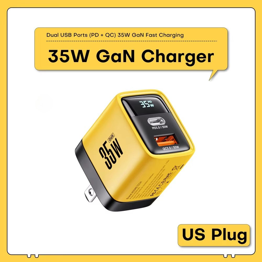 35W GaN Charger LED Display/ QC3.0 30W 25W PD PPS Quick Charge / USB Type C Charger For Phone