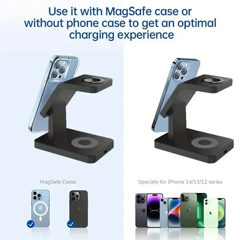 3-in-1 Magnetic Wireless Fast Charger Stand for Magsafe Phone （15W Fast Charger）