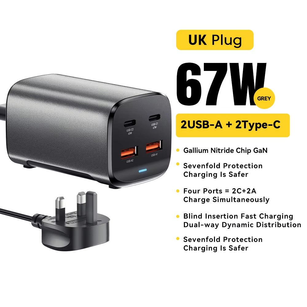 67W USB-C GaN Charger / Desktop Fast Charge For Phone