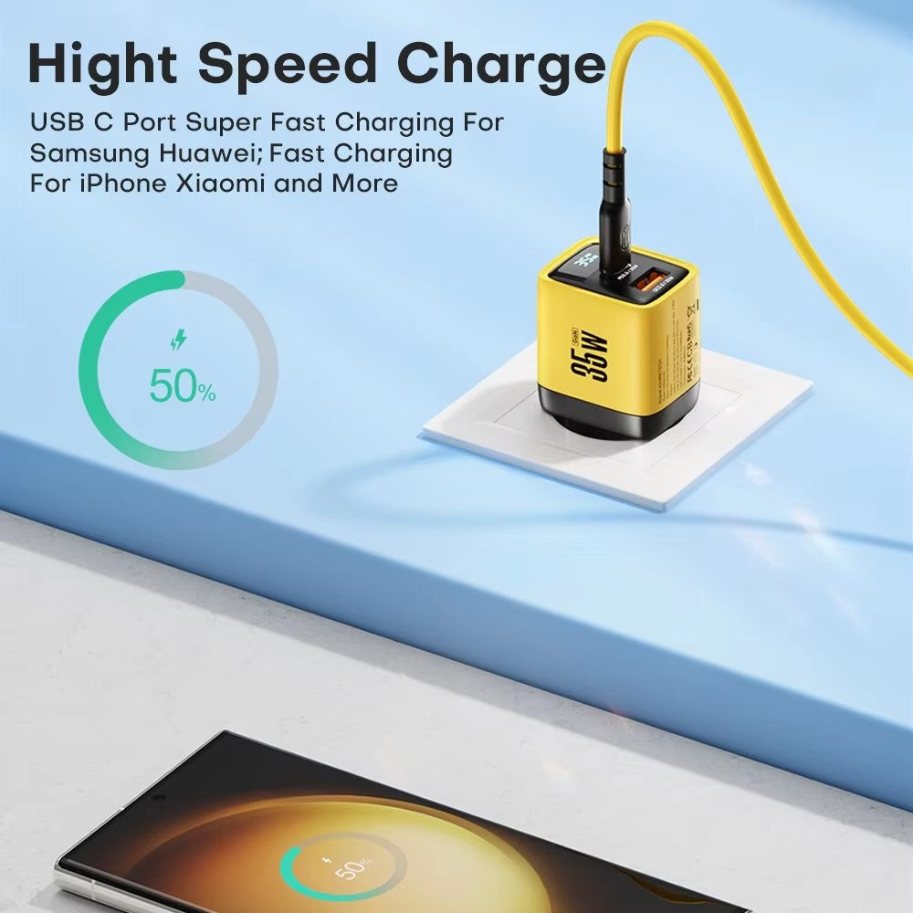 35W GaN Charger LED Display/ QC3.0 30W 25W PD PPS Quick Charge / USB Type C Charger For Phone