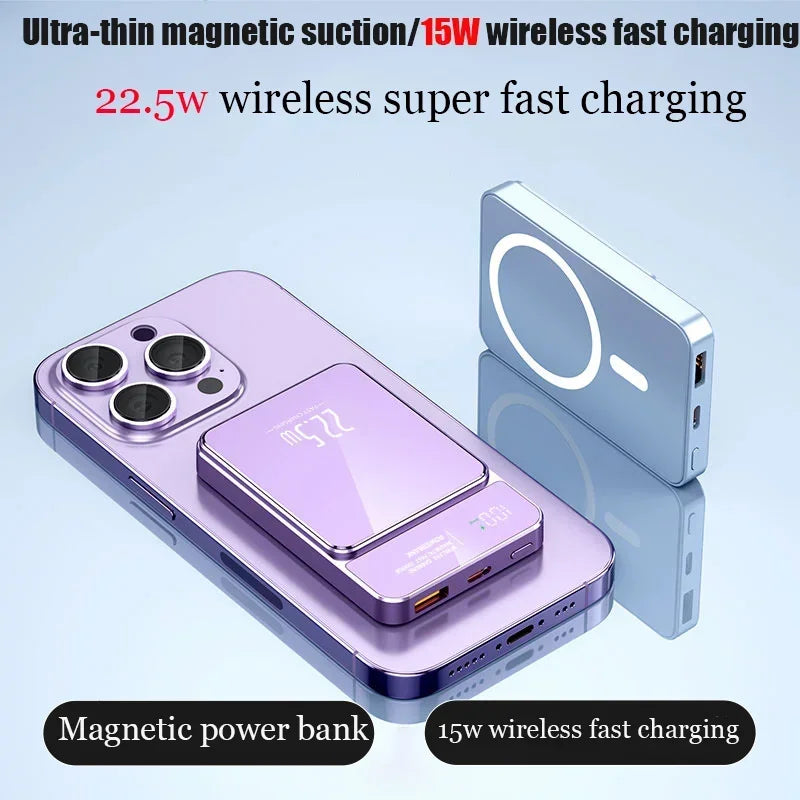 Magnetic Power Bank For iPhone / Smartphone 50000mAh Wireless Fast Charger