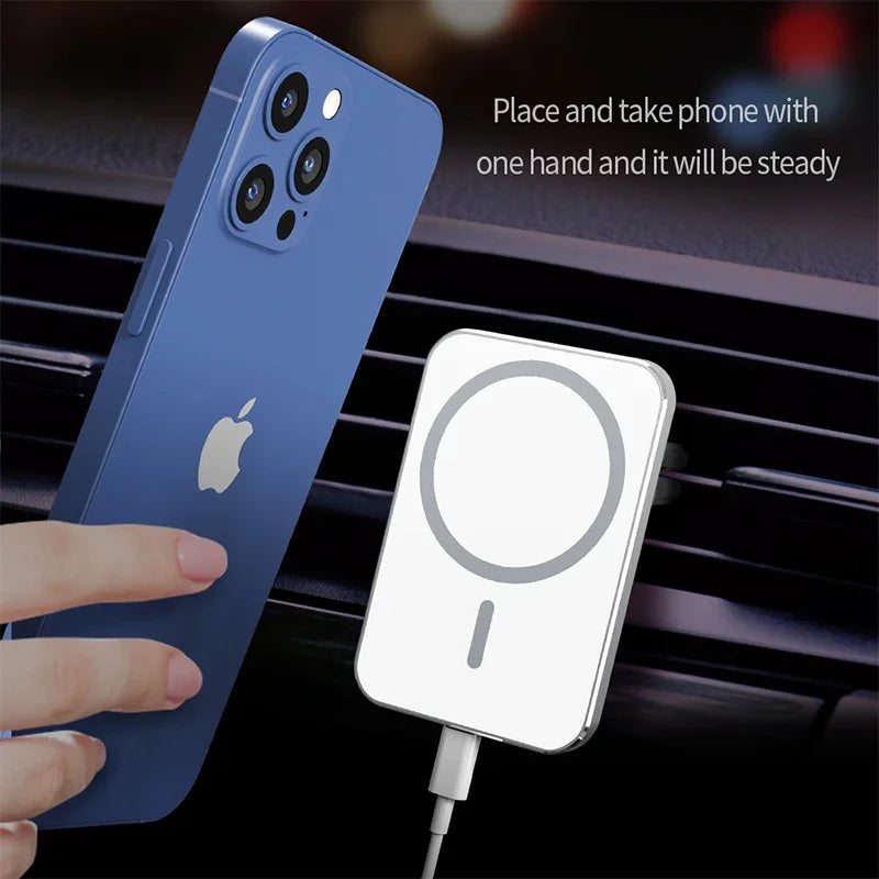 حامل مغناطيسي للسيارة لجهاز iPhone Magsafe / شحن لاسلكي سريع Qi