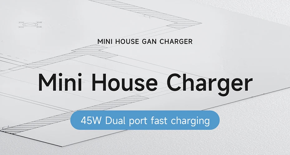 45W GaN Charger/ PD PPS Fast Charger /Mini House Travel Dual Ports Charger for iPhone