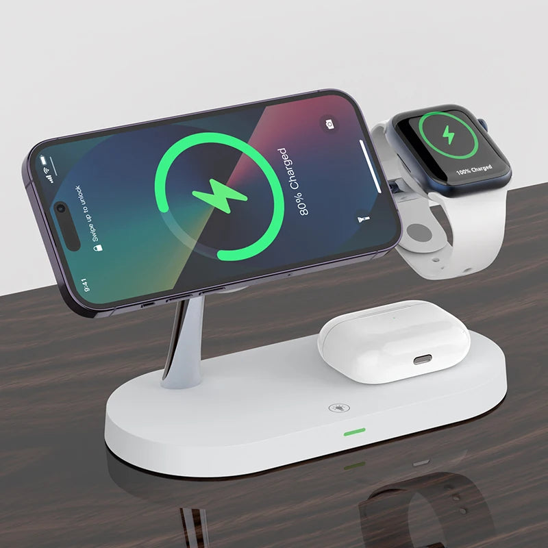 3 in 1 Wireless Charger For iPhone / QI Fast Charging Station For watch & airpods