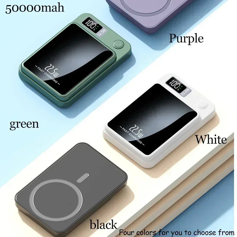 Magnetic Power Bank For iPhone / Smartphone 50000mAh Wireless Fast Charger