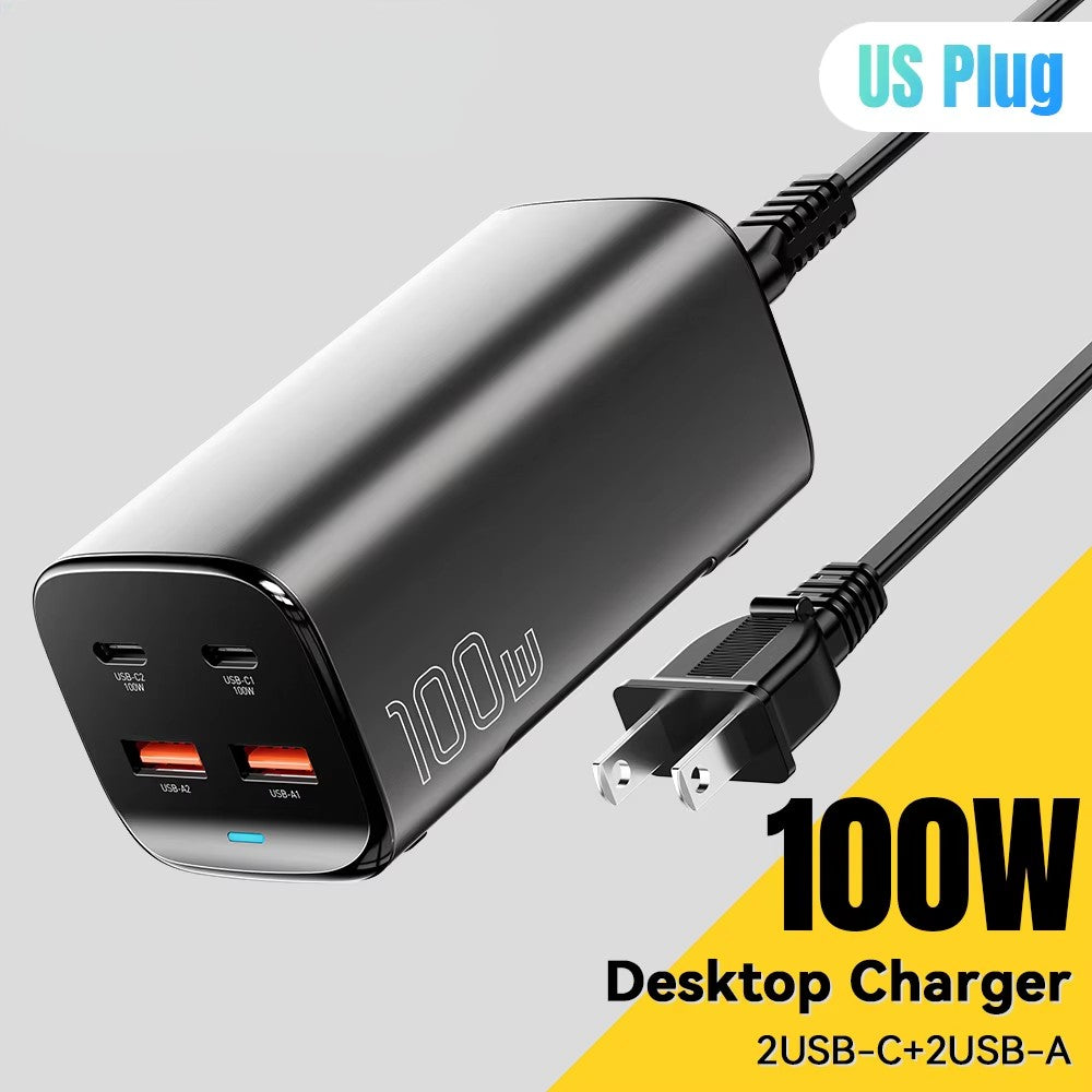 100W GaN Charger / Desktop Laptop Fast Charger 65W 4 in 1 /Adapter For iPhone