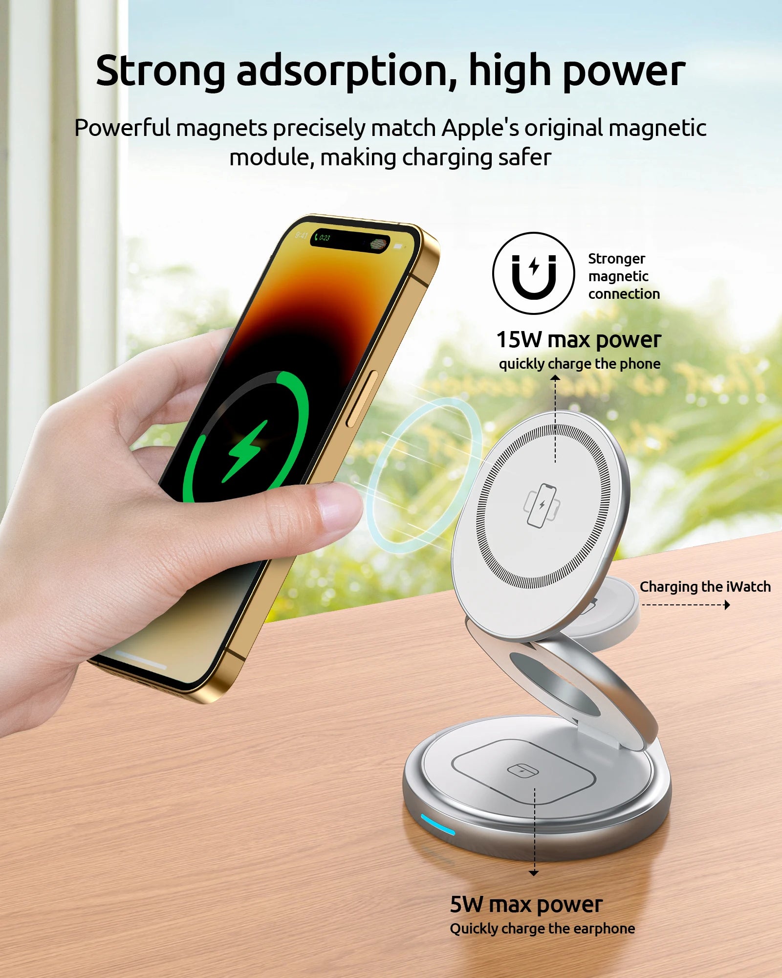 3 in 1 Magsafe Charging Station 360 Rotating for Phone