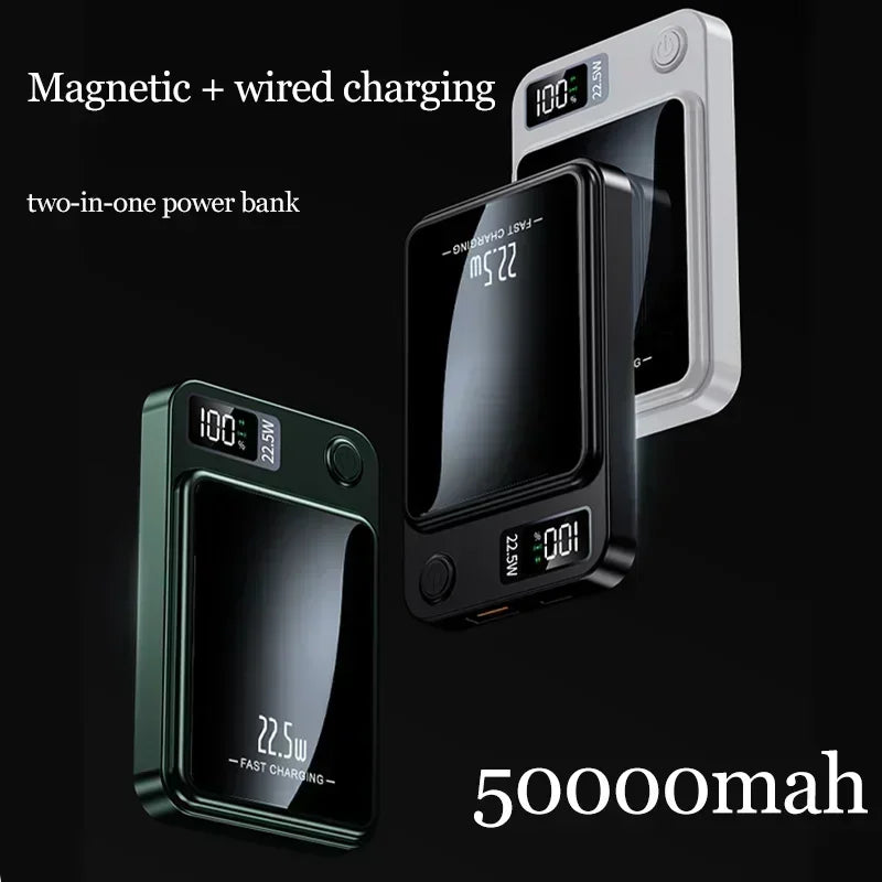 Magnetic Power Bank For iPhone / Smartphone 50000mAh Wireless Fast Charger