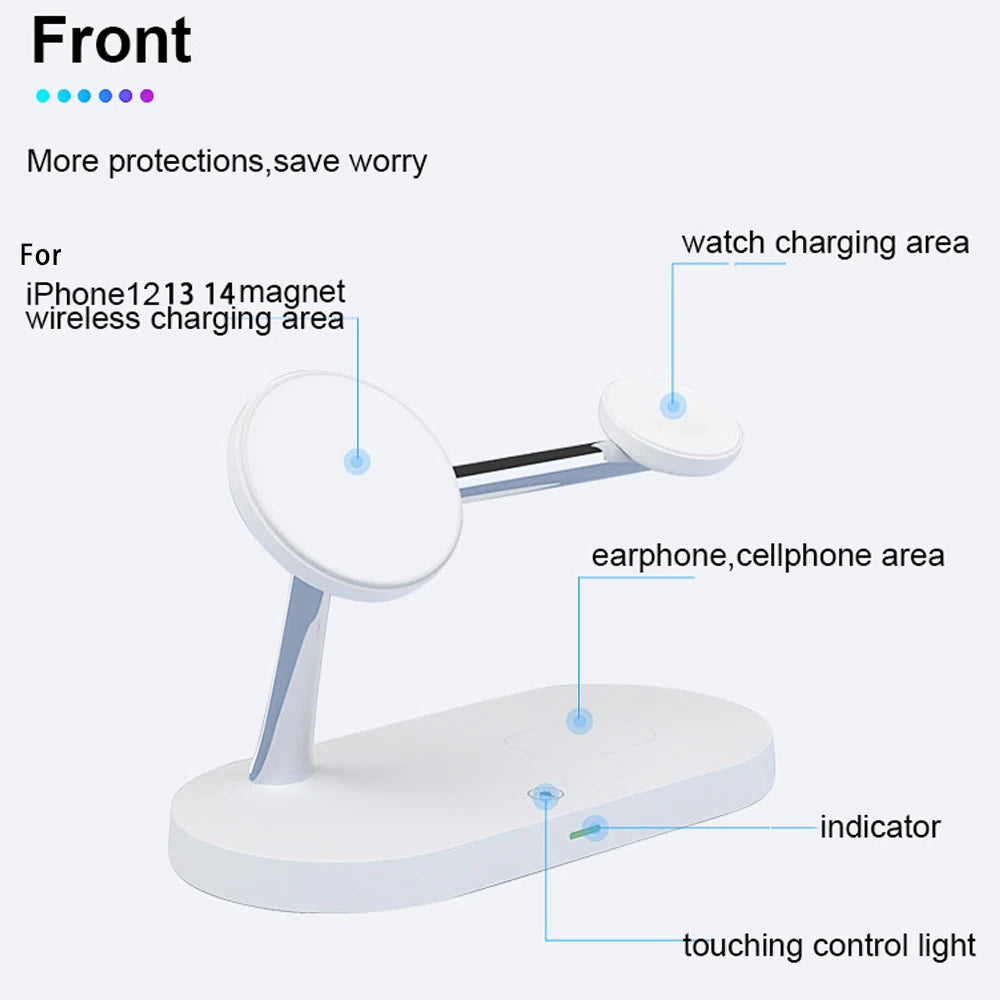 3 in 1 Wireless Charger For iPhone / QI Fast Charging Station For watch & airpods