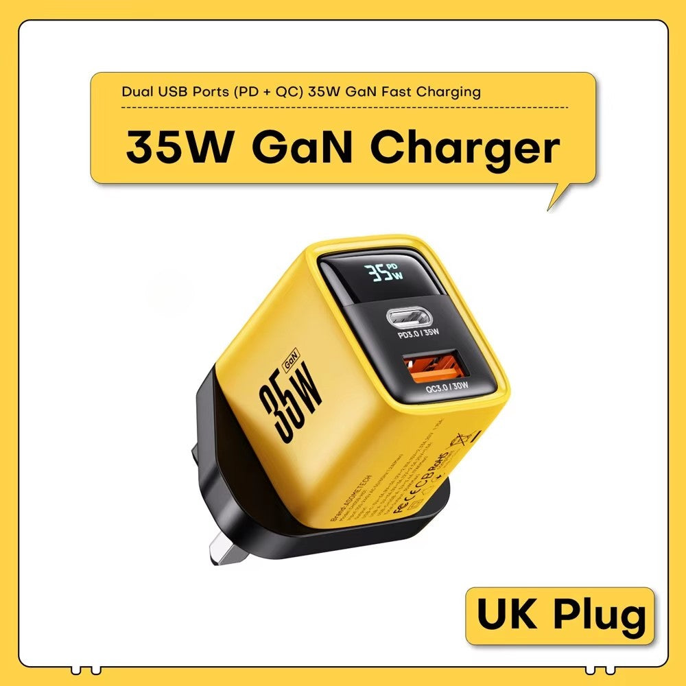 35W GaN Charger LED Display/ QC3.0 30W 25W PD PPS Quick Charge / USB Type C Charger For Phone