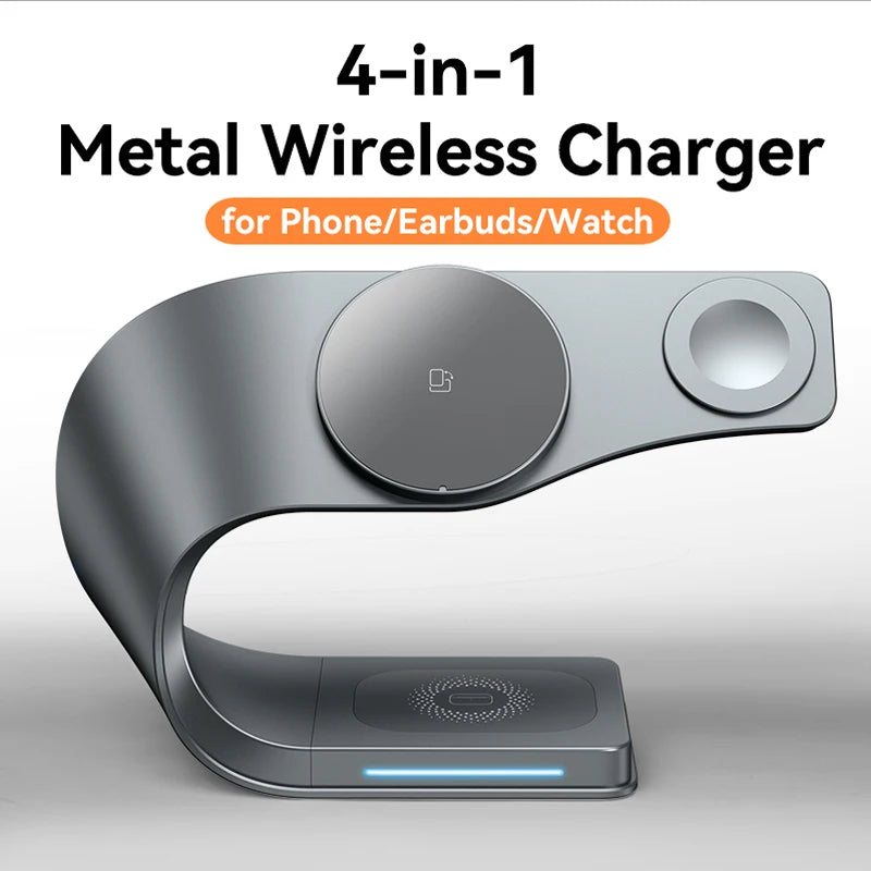 4 in 1 Metal Shell Wireless Fast Charger for Phone